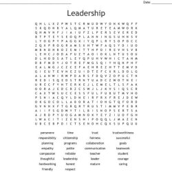 Leadership word search answer key