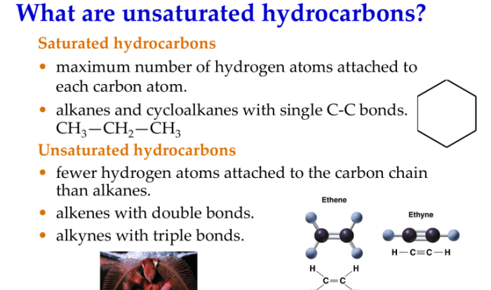 Select all the true statements about saturated and unsaturated hydrocarbons