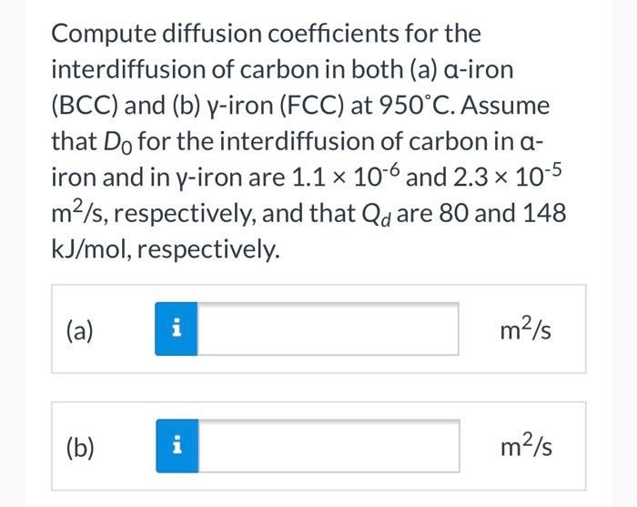 Compute diffusion coefficients for the interdiffusion of carbon