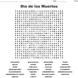 El dia de los muertos word search answers