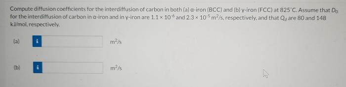 Compute diffusion coefficients for the interdiffusion of carbon